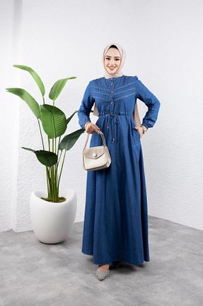 لباس حجاب آبی زنانه رگولار HARMAN BUTİK - کد 853847581