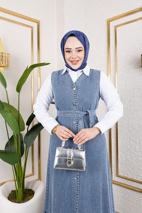 لباس حجاب آبی زنانه رگولار HARMAN BUTİK - کد 927390562