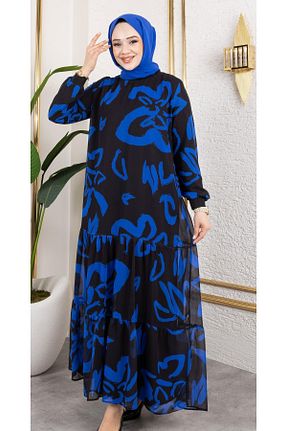 لباس حجاب سرمه ای زنانه اورسایز HARMAN BUTİK - کد 917552292