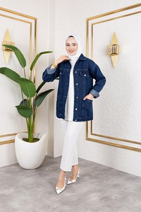 کت حجاب سرمه ای زنانه رگولار HARMAN BUTİK - کد 925406455