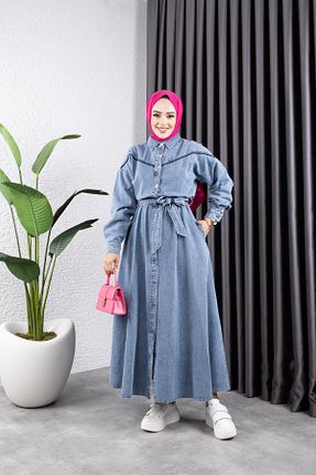 لباس حجاب آبی زنانه رگولار HARMAN BUTİK - کد 883580618