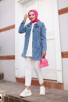 کت آبی زنانه رگولار HARMAN BUTİK - کد 852234890