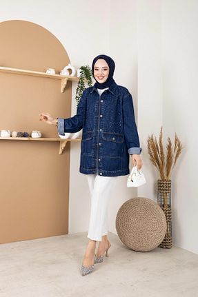 کت حجاب آبی زنانه رگولار HARMAN BUTİK - کد 899403281