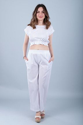 بلوز سفید زنانه ساده Bonitas Beachwear - کد 933344292