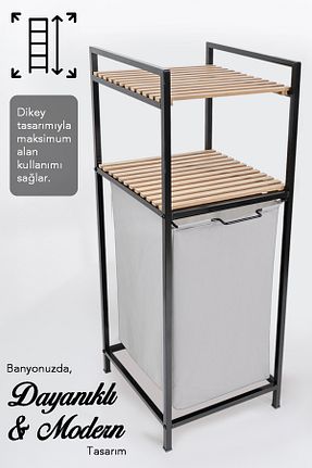 سبد لباس طوسی فلزی Meleni Home - کد 933334010