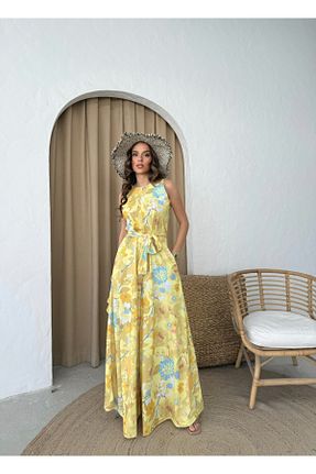 سرهمی زرد زنانه بدون آستین IŞILDA FASHION - کد 933347503