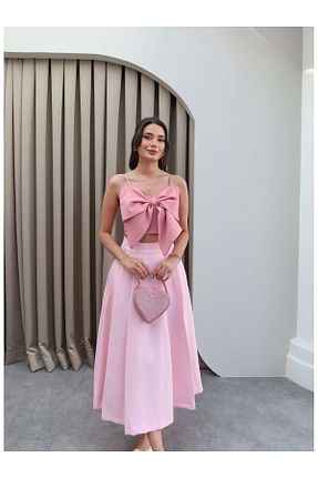 دامن صورتی زنانه پلی استر ESRAHELVACI - کد 933339318