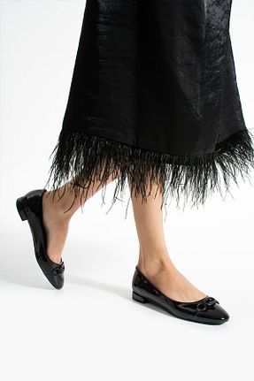 بابت مشکی زنانه چرم لاکی Güllü Shoes - کد 933345425