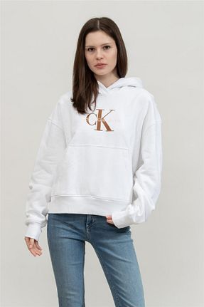 سوئیشرت سفید زنانه ساده Calvin Klein - کد 768167873