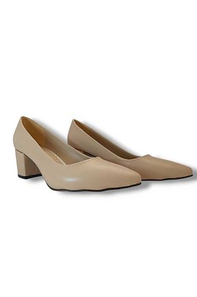 کفش پاشنه بلند کلاسیک بژ زنانه چرم مصنوعی GMSHOES - کد 933338248