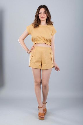 بلوز زرد زنانه ساده Bonitas Beachwear - کد 933344358