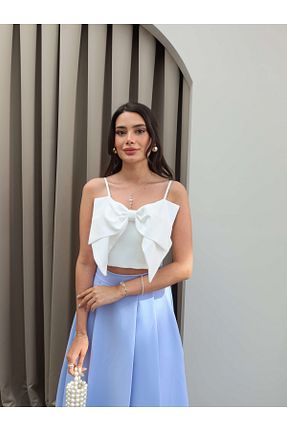 بلوز سفید زنانه ساده ESRAHELVACI - کد 822505238
