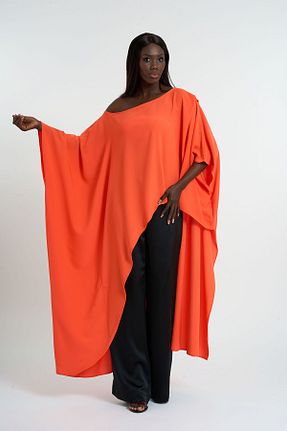 بلوز نارنجی زنانه ساده HANIQA - کد 933359620