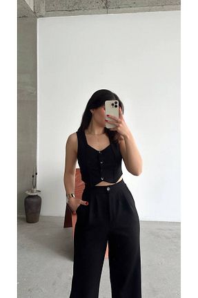 ست بالاتنه و پائین تنه مشکی زنانه بافتنی tellevolle - کد 933349323