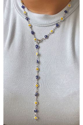 گردنبند جواهر سرمه ای زنانه سنگ طبیعی HKN AVM ACCESSORİES - کد 933354915