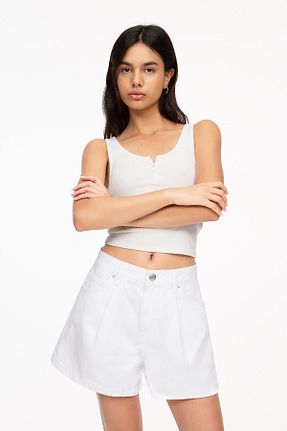 شلوارک و برمودا سفید زنانه پنبه ای Pull & Bear - کد 923267615