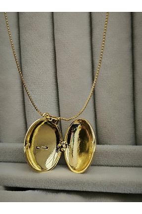 گردنبند استیل ( فولاد ) زرد زنانه استیل ضد زنگ Damlanın Dolabı - کد 929742646
