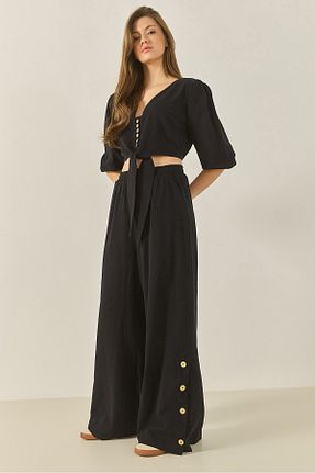 ست بالاتنه و پائین تنه مشکی زنانه بافتنی Bianco Lucci - کد 933374211