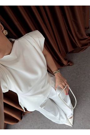 بلوز سفید زنانه ساده KARACAN COMPANY - کد 933383937