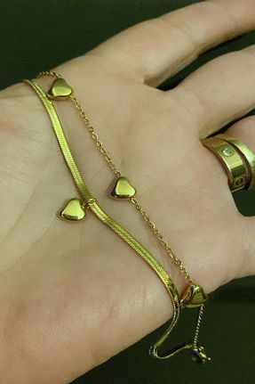 دستبند استیل (فولاد) زرد زنانه استیل (فولاد) DLK TAKI - کد 933375210