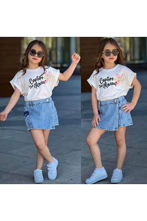 ست بالاتنه و پائین تنه سفید بچه گانه جین AtegeWear - کد 931374191