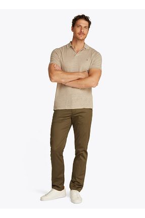 پولوشرت خاکی مردانه کتان Tommy Hilfiger - کد 933433755