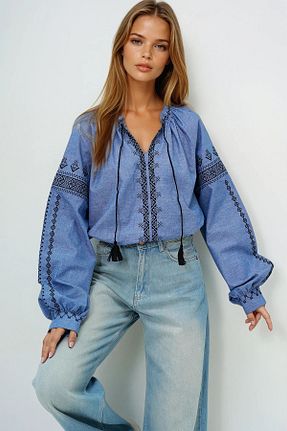 بلوز رنگی زنانه ساده VAGGON - کد 933475029