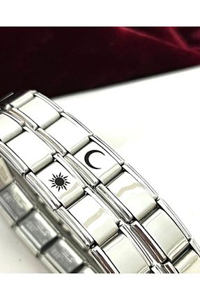 دستبند استیل (فولاد) طوسی زنانه استیل (فولاد) Vamoria - کد 897775937
