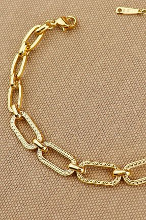 دستبند استیل (فولاد) طلائی زنانه استیل (فولاد) Keyifli Hayaller - کد 933555669