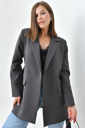 کت طوسی زنانه رگولار Saade - کد 829006090