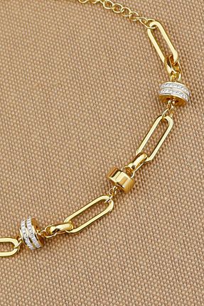 دستبند استیل (فولاد) طلائی زنانه استیل (فولاد) Keyifli Hayaller - کد 933555317