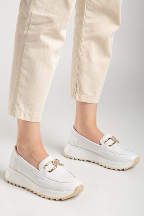 کفش کژوال سفید زنانه چرم مصنوعی Guneç SHOES - کد 933574409