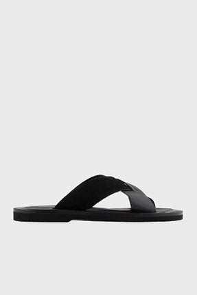 دمپائی مشکی مردانه چرم خالص Emporio Armani - کد 934277097
