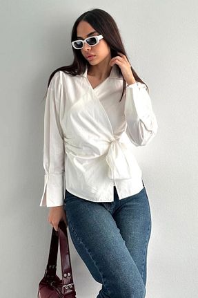 پیراهن سفید زنانه رگولار bacc - کد 933574217