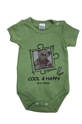 بادی و سرهمی نوزادی سبز بچه گانه پنبه ای PEAR BABY - کد 934284360