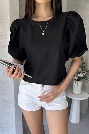 بلوز مشکی زنانه ساده Caddebostan Moda - کد 933605732