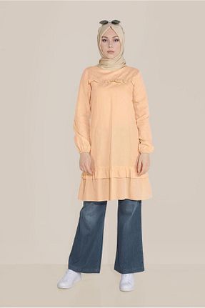 تونیک حجاب زرد زنانه پنبه ای Alvina - کد 872385782