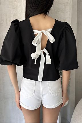 بلوز مشکی زنانه ساده Caddebostan Moda - کد 933605732