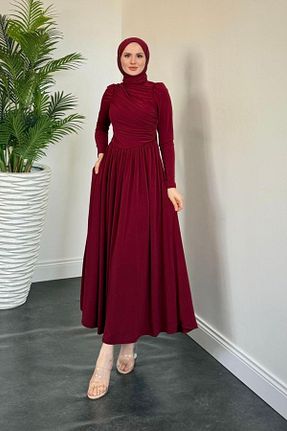 لباس حجاب زرشکی زنانه 3/4 Boy MERVEN AKYÜZ - کد 933608203