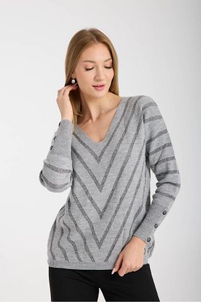 پلیور طوسی زنانه ساده Moda Days - کد 862430328