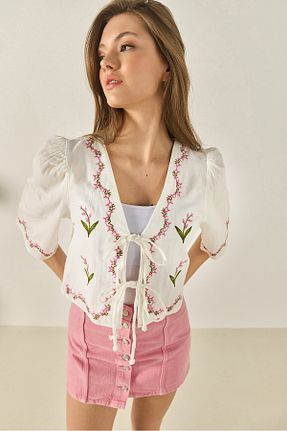 بلوز سفید زنانه Straight Bianco Lucci - کد 933659926