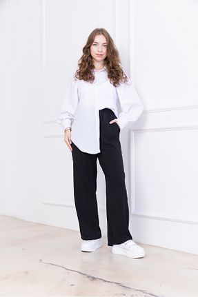 شلوار مشکی زنانه پارچه Butik - کد 933660853