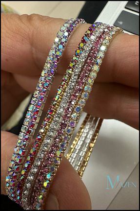 دستبند جواهر رنگی زنانه زیرکن MAZEN - کد 933648431