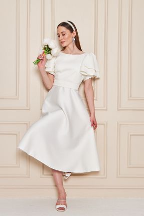 لباس مجلسی و فارغ التحصیلی سفید زنانه بافتنی SEVGİHELLAÇ - کد 927554347