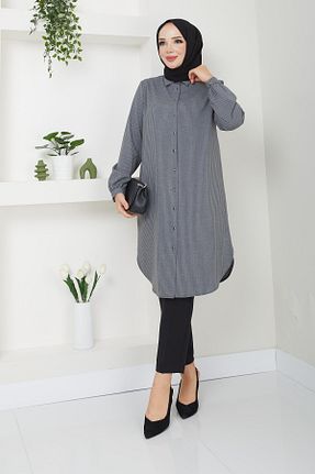 تونیک حجاب طوسی زنانه پلی استر Doque - کد 850833113