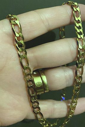 گردنبند استیل ( فولاد ) زرد زنانه استیل (فولاد) DLK TAKI - کد 933682184