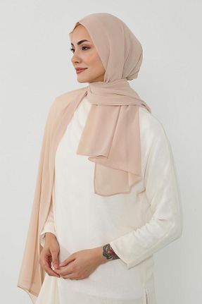 شال قهوه ای زنانه پلی استر Aisha
