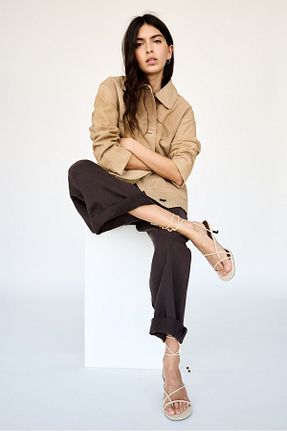 صندل نباتی زنانه پاشنه نازک Pull & Bear - کد 933671736