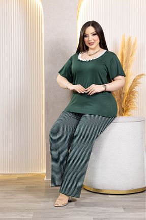 ست لباس راحتی سایز بزرگ رنگی زنانه بامبو şuranur - کد 903530288