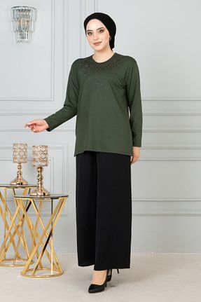 بلوز سبز زنانه طرح دار FATELLA - کد 793376710